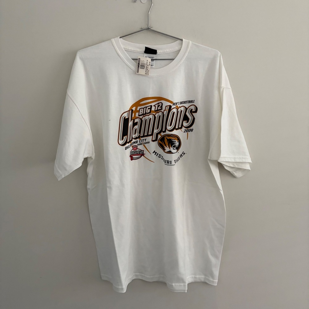 Missouri Tigers 2009 Big 12 Champions Basketball Shirt XL White Step Ahead